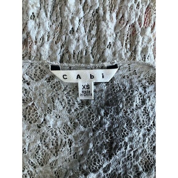 CAbi pale gray long lace duster - Picture 7 of 8